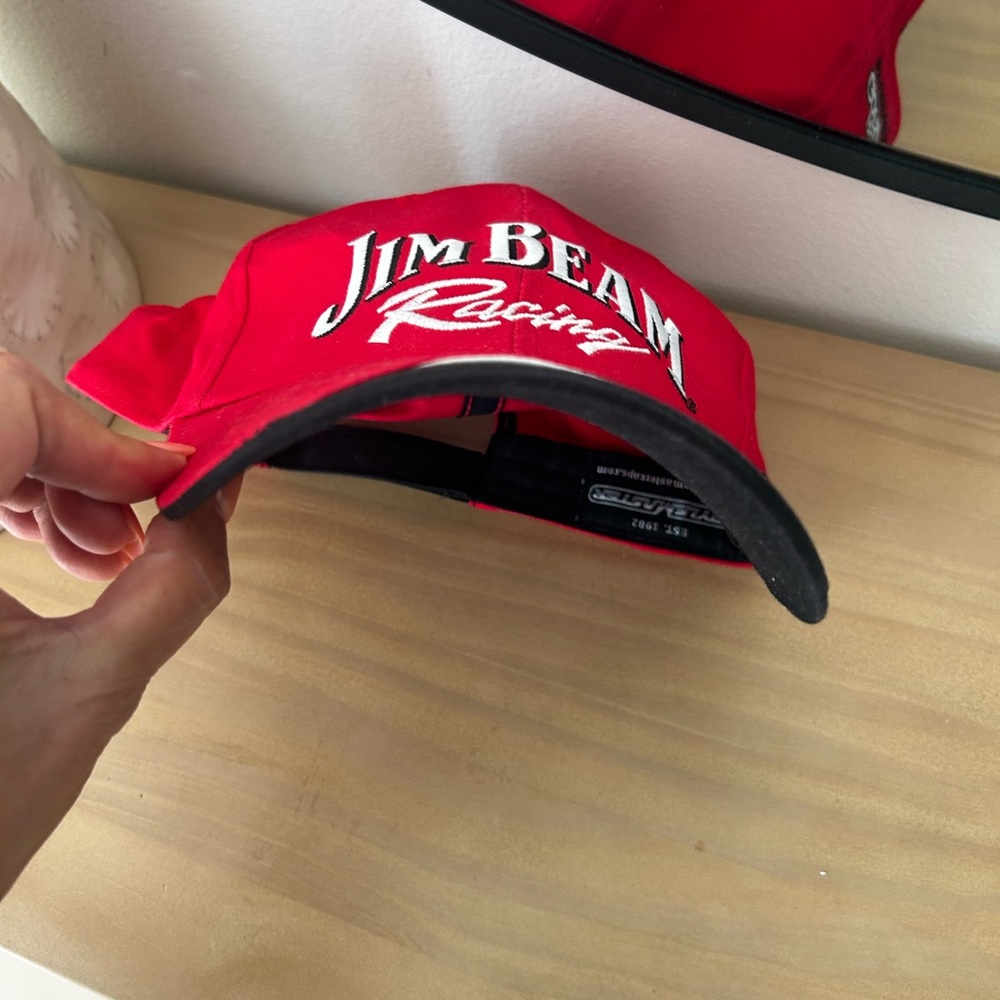 Jim Beam Style Master Racing Red Cap Hat Robby Gordon NASCAR 7 - Picture 2 of 7